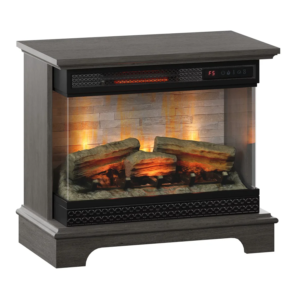3D Infrared Quartz Electric Fireplace