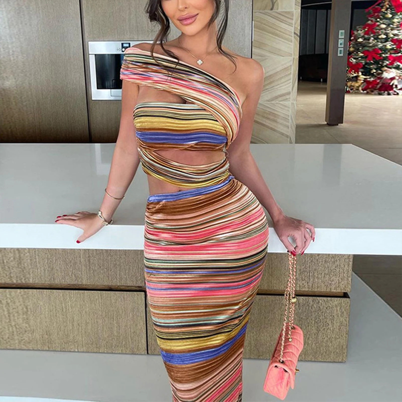 

Women Beach Vacation Birthday Evening Bodycon Streetwear Long Dress 2023 Summer Sexy Long Dress