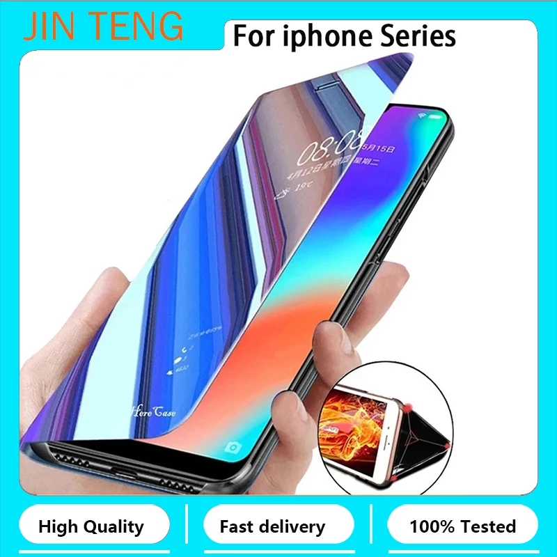 

Case For iPhone 13 12 Pro Max 11 7 8 6 6S Plus XS Max XR XS X SE 2020 Luxury Smart Mirror Flip Protective Phone Case