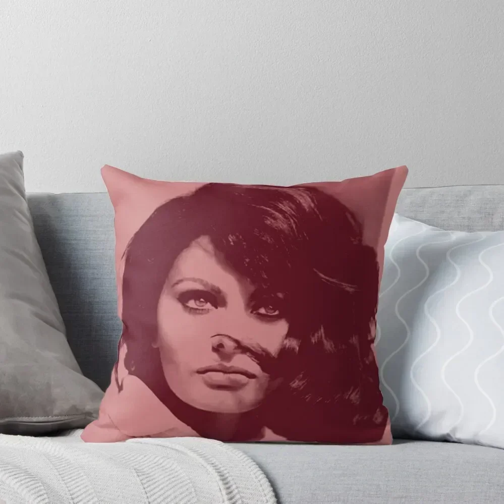 София Лорен в бордовом цвете декоративная подушка подушки для кровати наволочки
