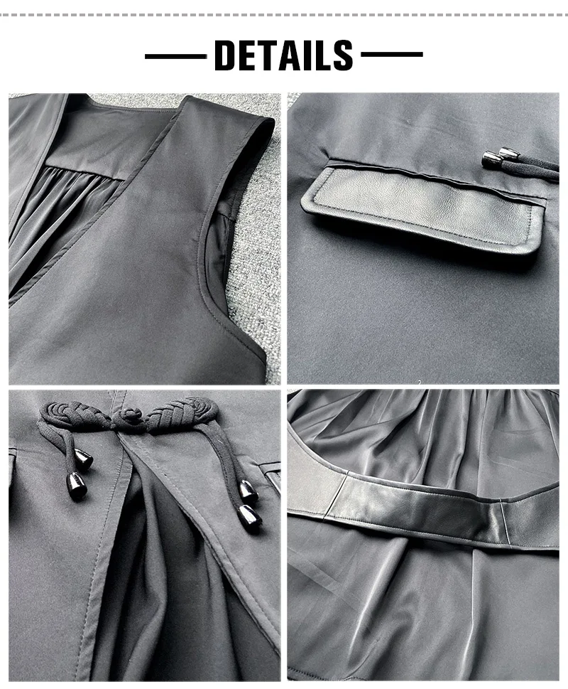 Женский кожаный жилет на одной пуговице Свободный из овечьей кожи без рукавов