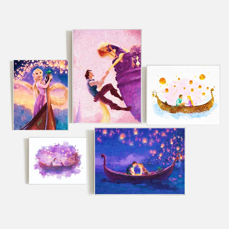

Алмазная 5D картина Disney, мультяшный Рапунцель, полная круглая мозаика из страз, «сделай сам», алмазная вышивка, украшение для дома, подарок