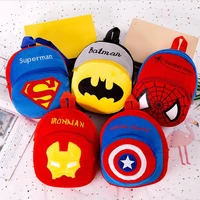 disney marvel avengers plush backpack kids bags ironman spiderman batman captain superman heroes kindergarten shoolbag 25cm