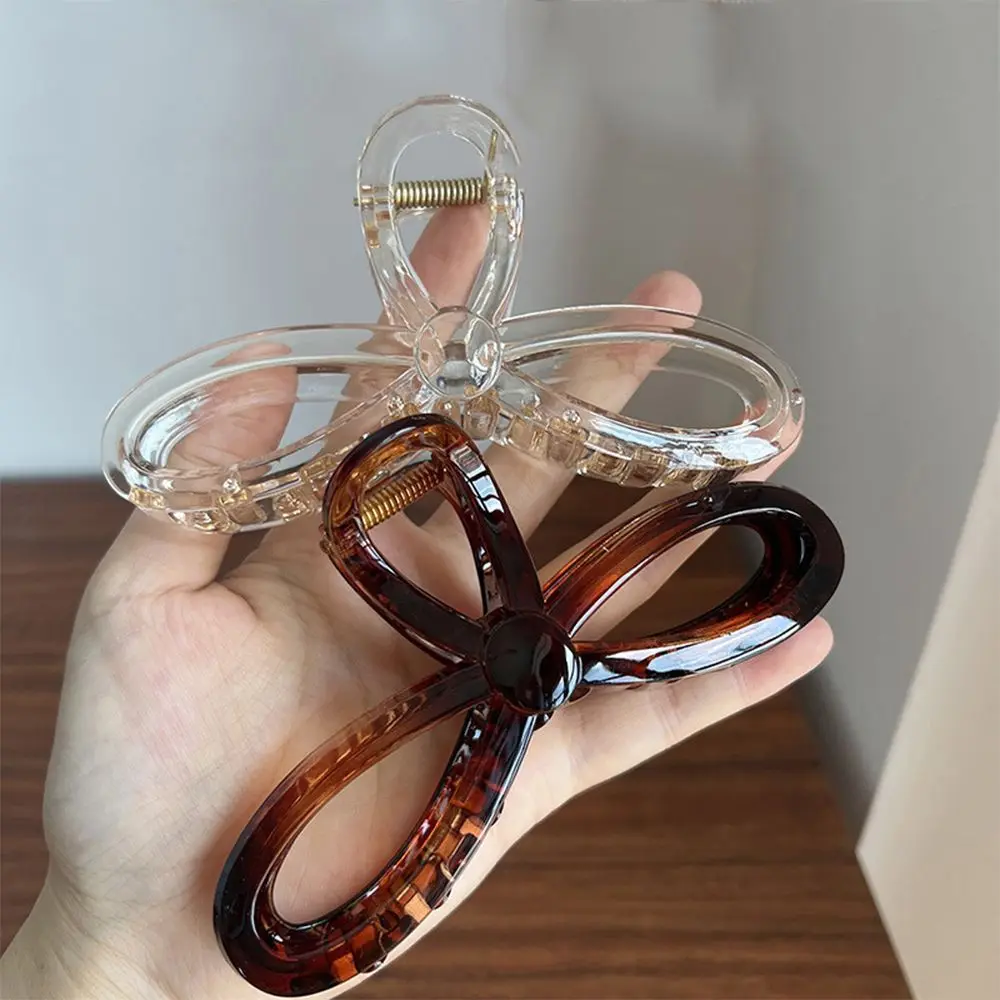 

Transparent Amber Hair Claw Elegant Large Shark Grab Clip Women Plate Hair Clip Hair Accessories