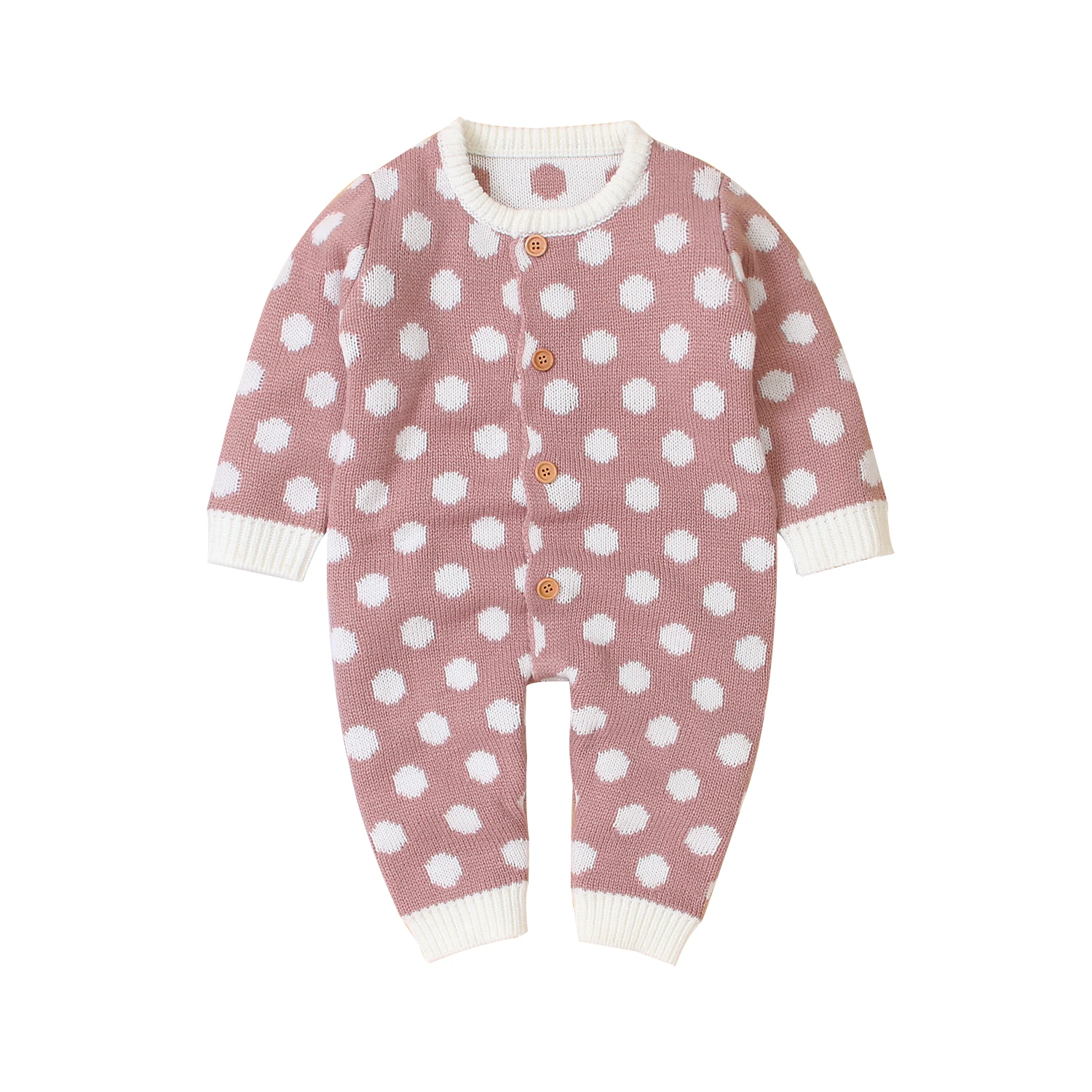 

Baby Rompers One Piece Newborn Netural Dots Knitted Jumpsuits for Infant Boys Girls Autumn Winter Overall Children Clothes 0-18m