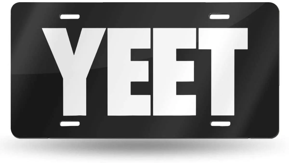 

QAAIFSQC Yeet License Plate Metal Aluminum Vanity Auto Car Tag for Decoration 6x12 Inchs