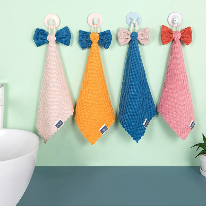 

Toalha hand hanging household towel corn child, bathroom, kitchen, towel hanging, bow thickened