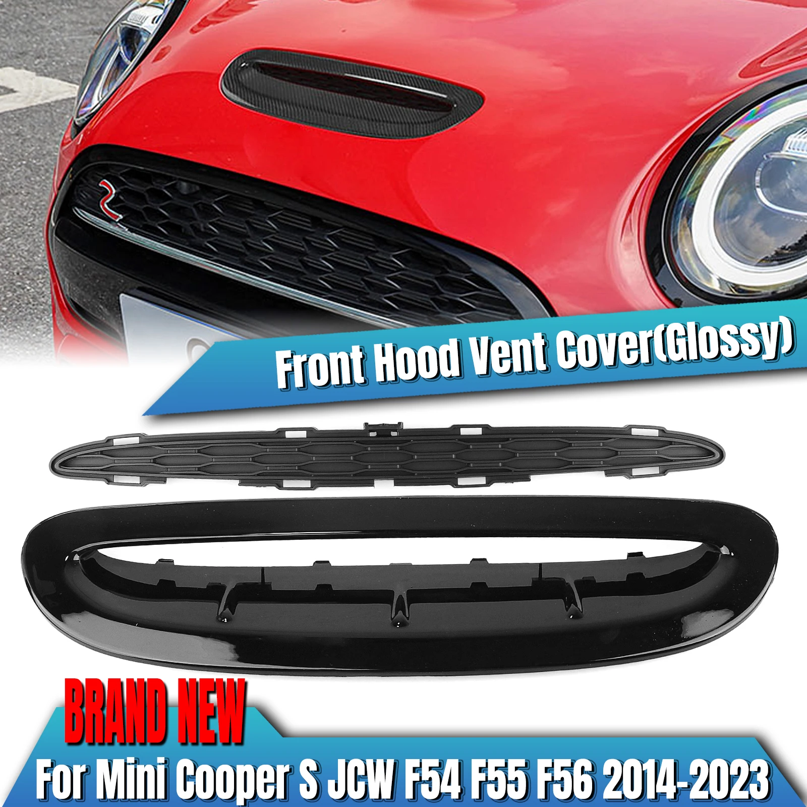 

Car Front Air Hood Engine Bonnet Scoop Vent Outlet Cover Trim W/ Mesh Grid For Mini Cooper S JCW F54 F55 F56 F57 2014