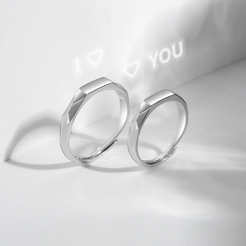 

Rings by Light Reflect Show Surprise Love Pattern Surface Hidden Silver S929 New Jewelry Romantic Party Gift Wedding Engagement
