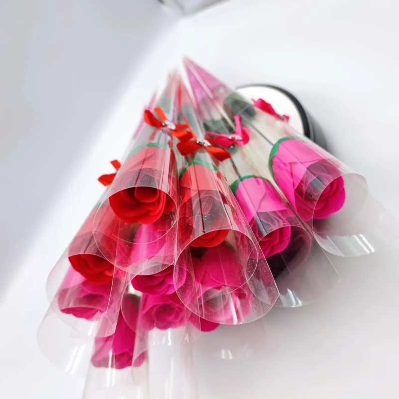 

10Pcs Artificial Flowers Scented Bath Soap Rose Soap Flower Petal For Wedding Valentines Day Mothers Day Teacher'S Day Gift