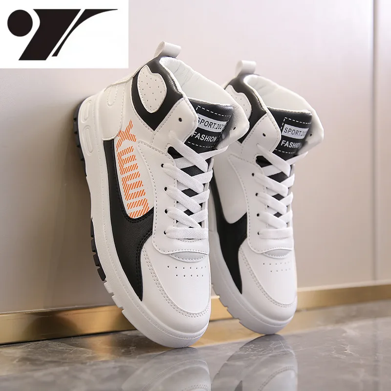 

Женские кроссовки с высоким верхом, модная спортивная обувь для отдыха, на платформе, на осень и зиму