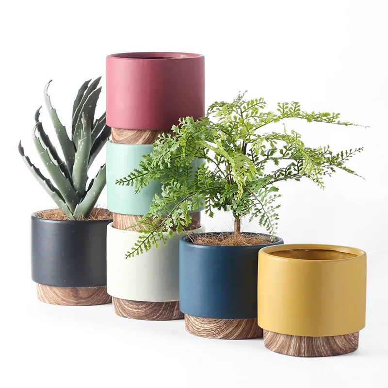 Modern Ceramic Plant Pot Indoor Outdoor Flower Pot Home Decorative Planter Nordic Plant Pot for Office Living Room Balcony