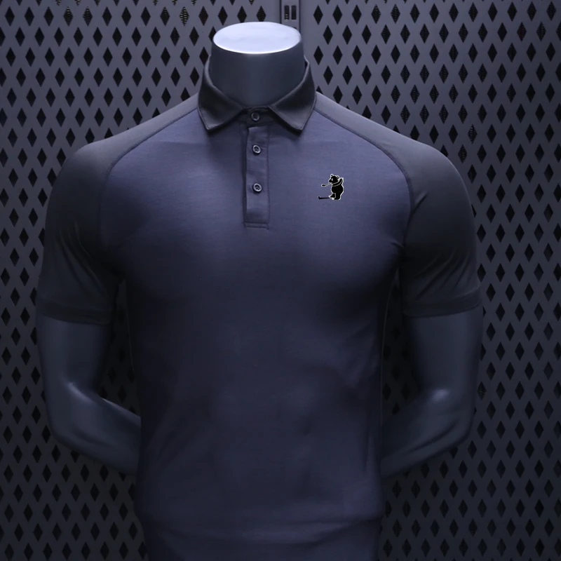 Golf clothes, short-sleeved golf elastic quick-dry sportswear men's outdoor jacket