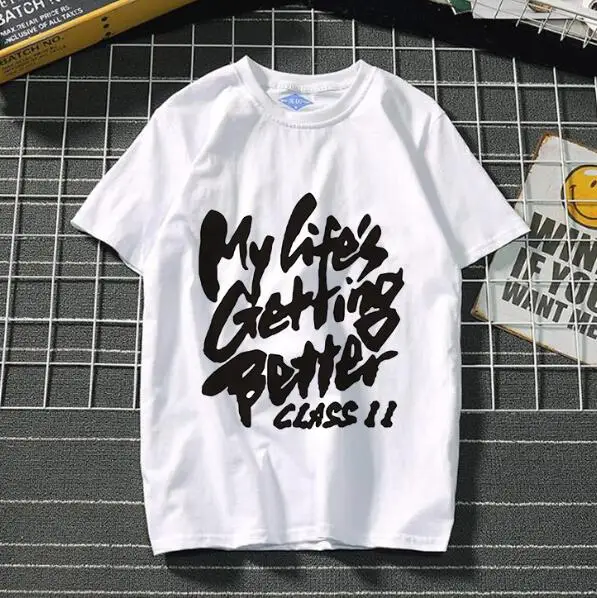 

New Summer Men's White ColorCartoon Pictures Round Collar Short Sleeve Casual T-Shirt ABD258