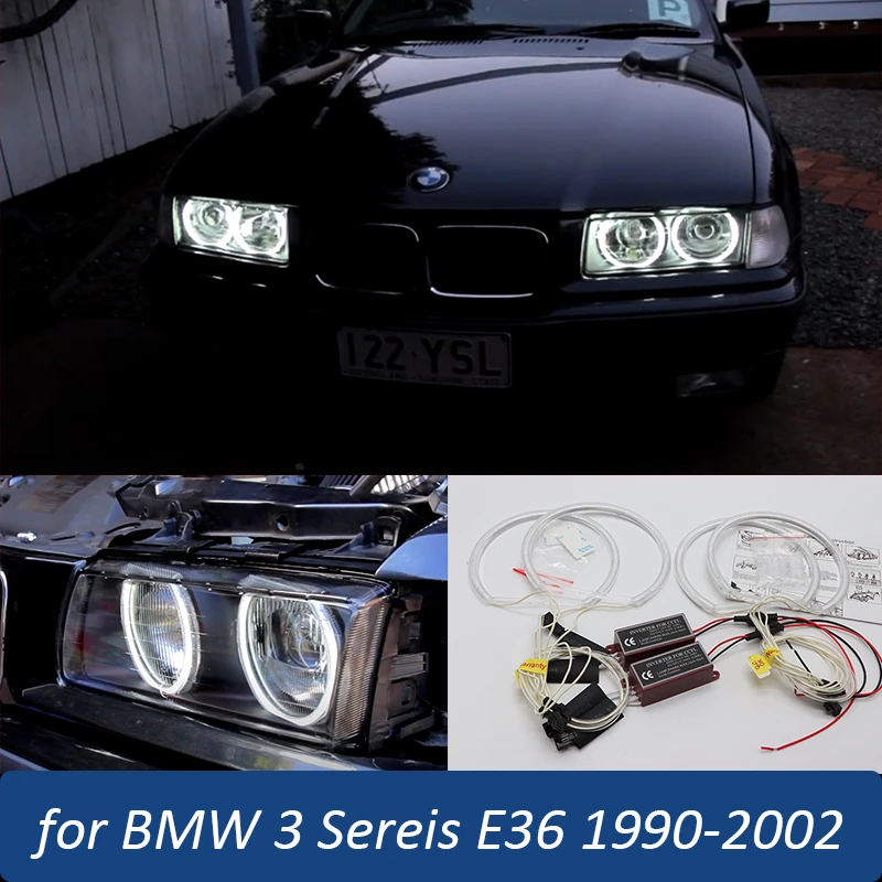 

for BMW 3 series E36 316i 318i 318is 320i 323i 325i 328i 318tds 1990-00 Day Light DRL CCFL Angel Demon Eyes Kit White Halo Ring