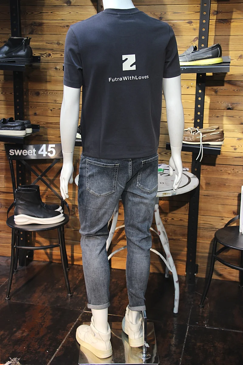 Осенне-зимняя мужская мягкая шерстяная утолщенная футболка с круглым вырезом