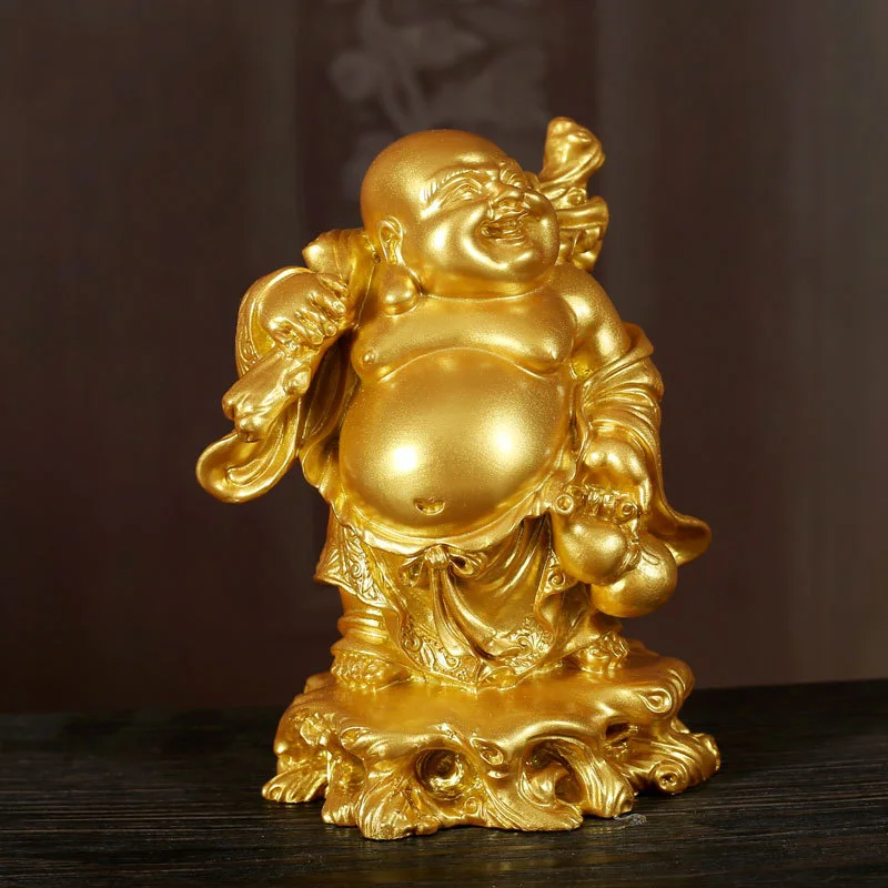 

Китайские ремесленные украшения фэн-шуй, орнамент, статуя Будды из смолы Maitreya, открывающаяся на удачу Подарочная статуя, скульптура, ремесла для дома