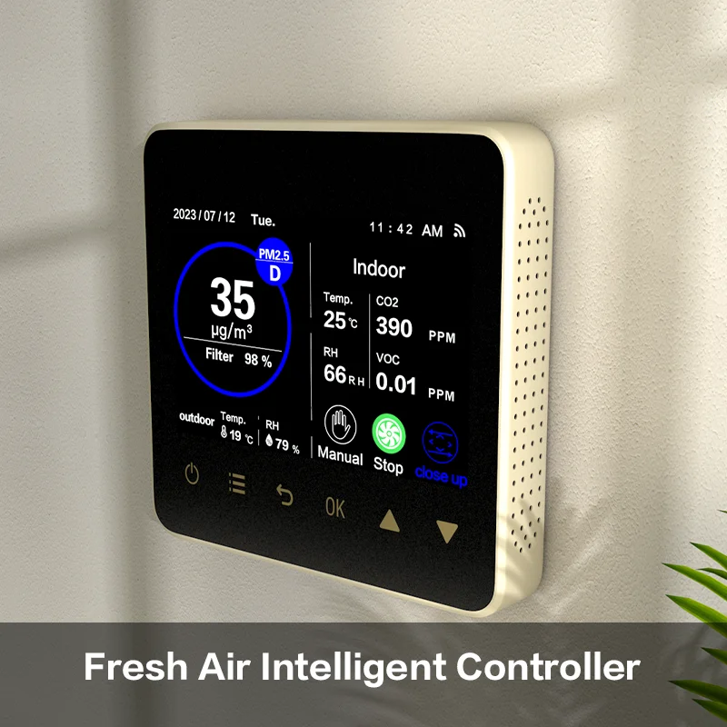 3 5 дюймовый цветной ЖК-экран smart внутренний VOC PM2.5 CO2 контроллер температуры и