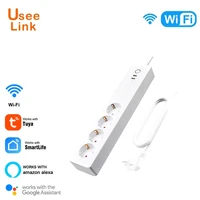 wifi smart power strip eu surge protector with 4 way ac socket 2 usb port home control switch compatible alexagoogle assistant