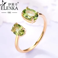 s925 sterling silver luxury open double peridot gemstone ring for women engagement ring jewelry set gifts for girls new arrival