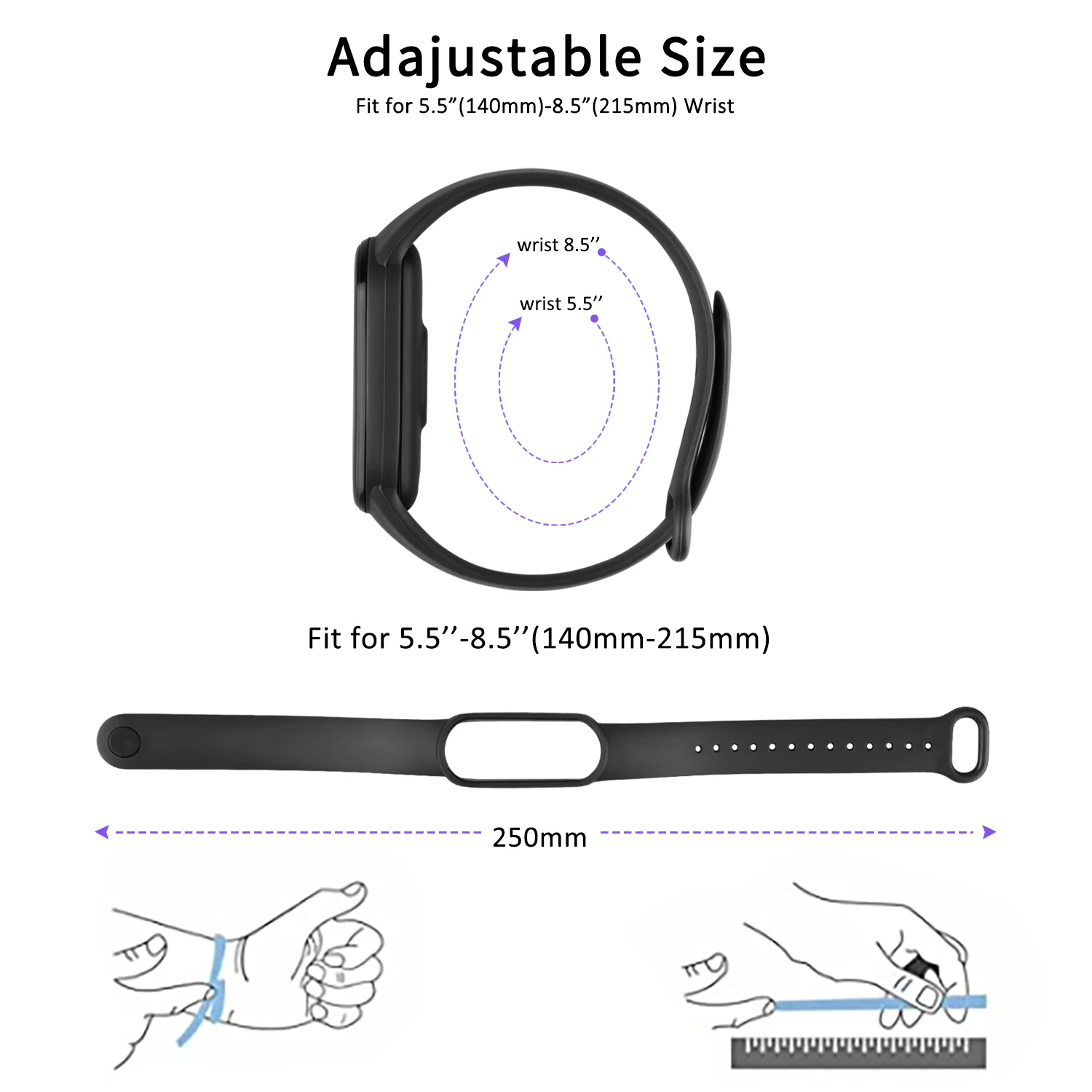 Watch Strap for Xiaomi Mi Band 7 6 5 4 3 Wristband Silicone Bracelet Wrist Straps MiBand 3/4 band5 band6 Smartwatch Accessories