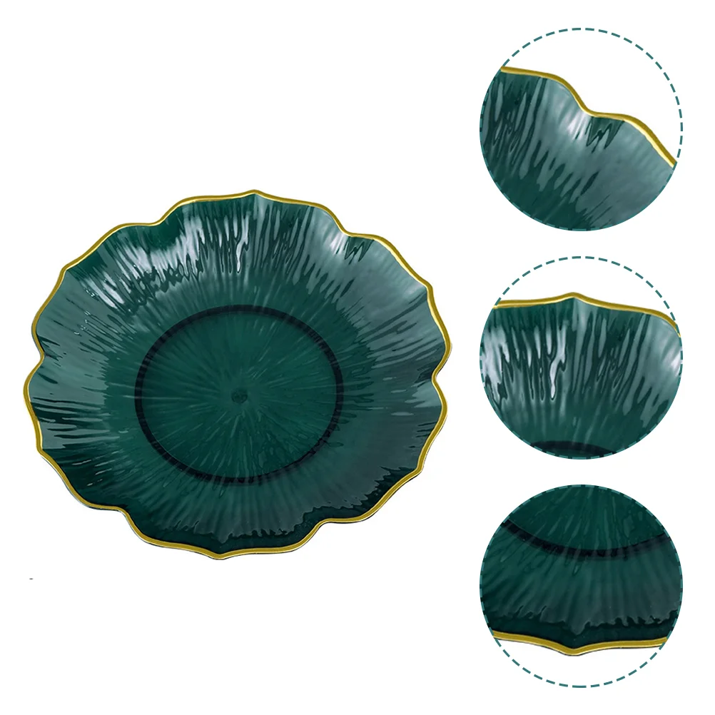 

2pcs Snack Storage Plate Plastic Dry Fruit Plate Tabletop Snack Storage Plates