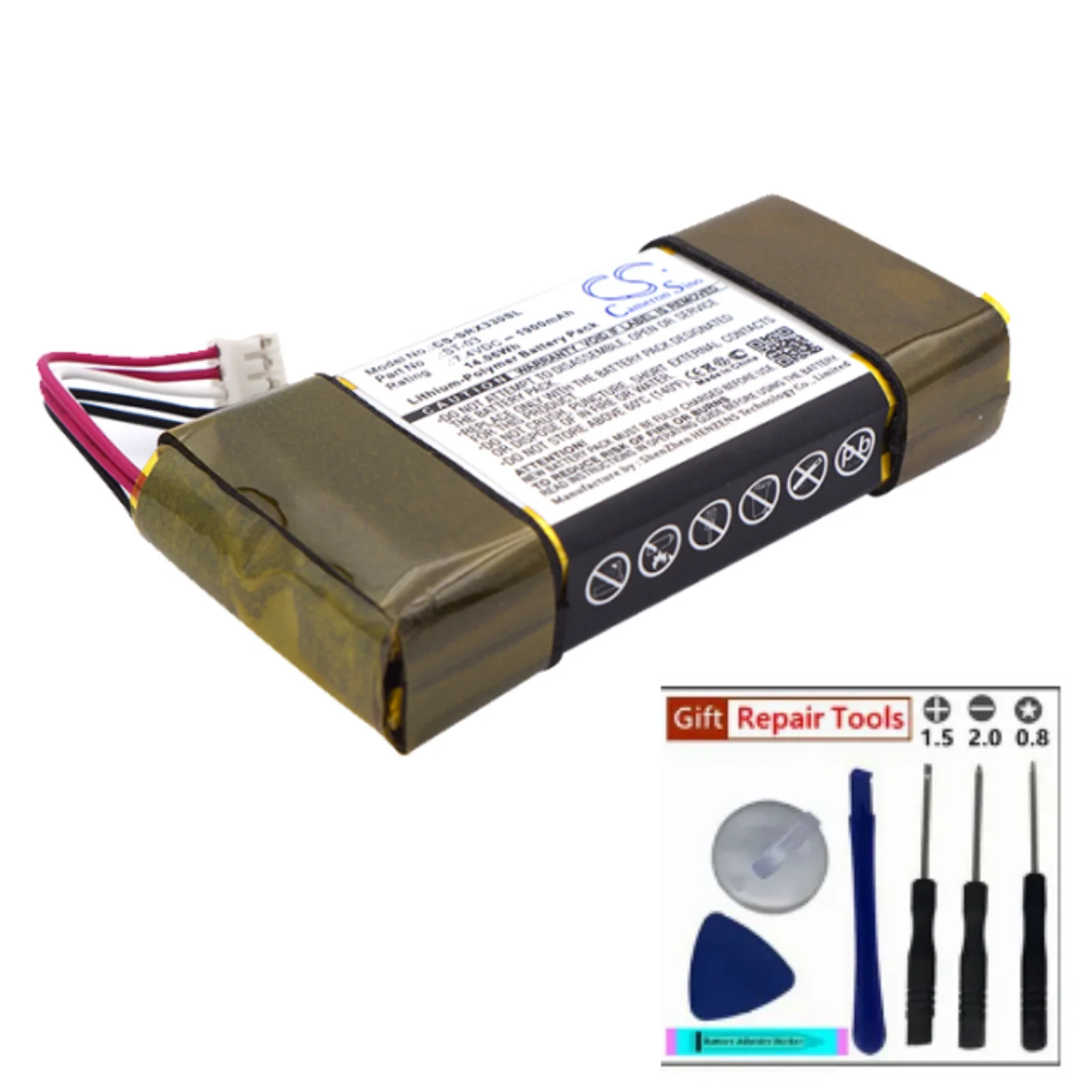 

CS Speaker Battery For Sony ST-03 SRS-X33 Capacity 1900mAh / 14.06Wh Volts 7.4 Product Type Li-Polymer Color Black +Tools