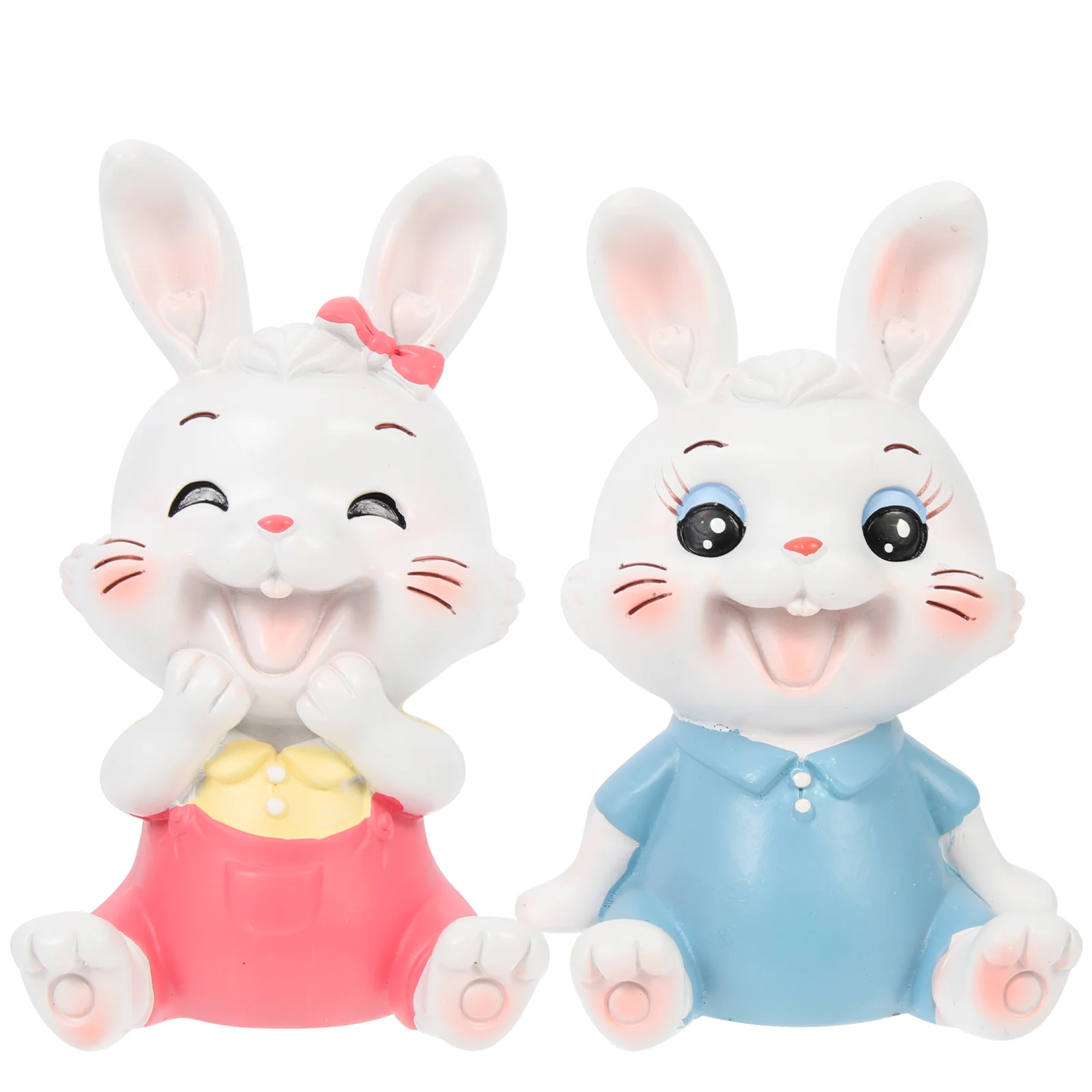 

Rabbit Bunny Figurine Statue Decor Figurines Resin Ornament Sculpture Chinese Statues Car Miniature Lucky Zodiac Animal Cartoon