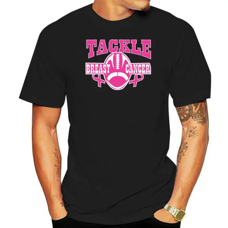 

Tackle-camiseta de color rosa para hombre y mujer, camisa de concientización sobre el cáncer de mama, de corte cuadrado y fluido