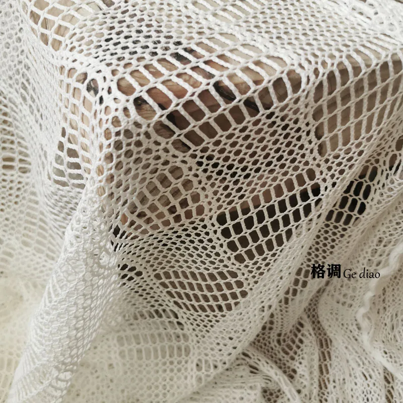 Винтажная плетеная квадратная текстура ажурная Прозрачная Кружевная марлевая