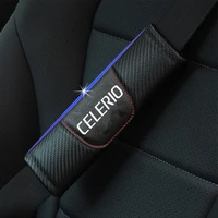 carbon fiber leather car seat belt shoulder pads safety belt cover for suzuki celerio car accessories interior vehicle supplies