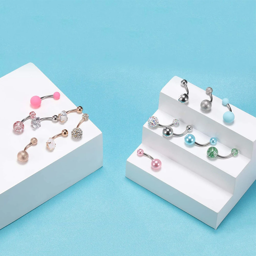 Кольцо на пупок из хирургической стали 16 видов |