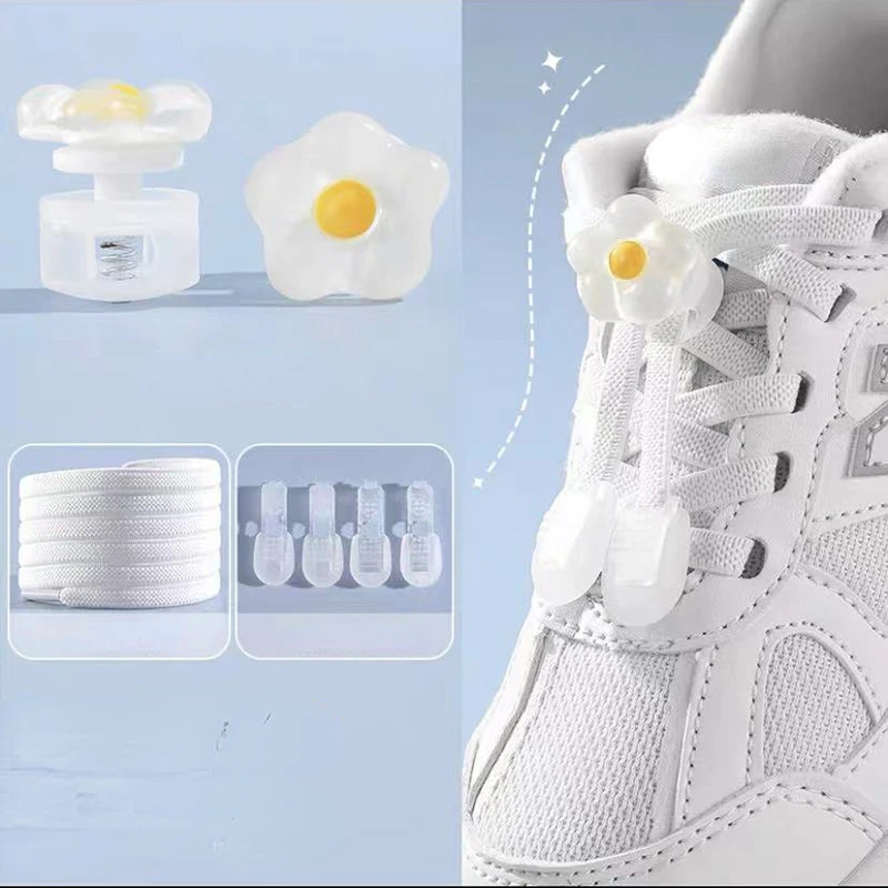 Lazy person shoelace buckle children's binding elastic band shoe rope fixing buckle shoe buckle anti falling buckle head decor