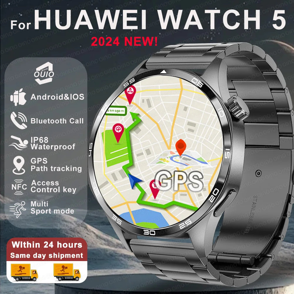 Смарт-часы для спорта и фитнеса HUAWEI GT5 Pro 1 53-дюймовый AMOLED-экран NFC GPS-трекер компас