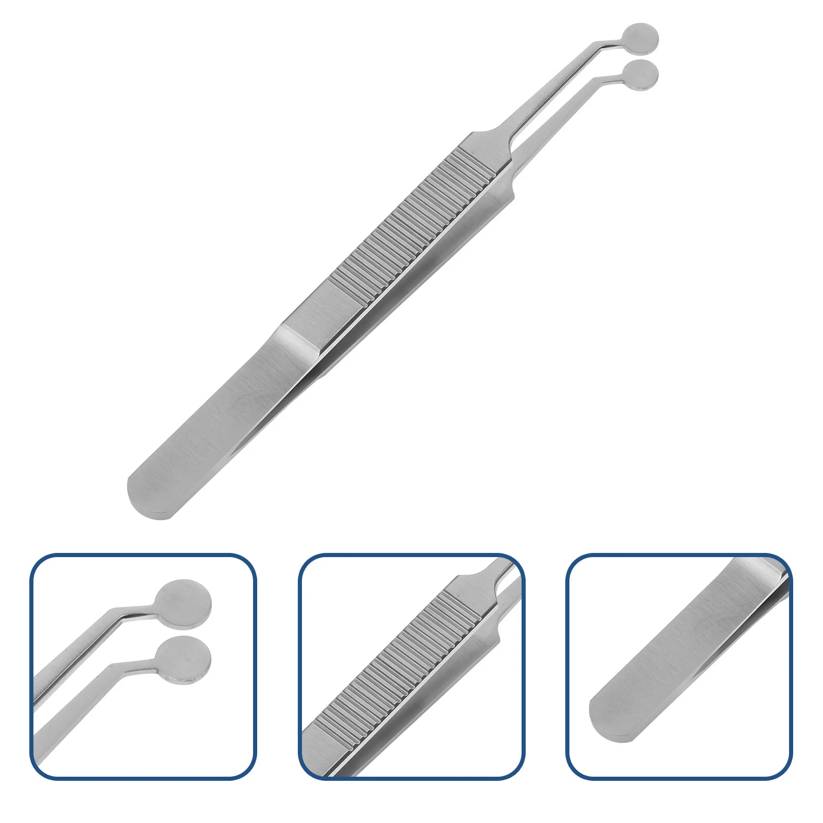 

Eyelashes Tweezer Oblique Tip Round Head Forcep Stainless Steel Eyelid