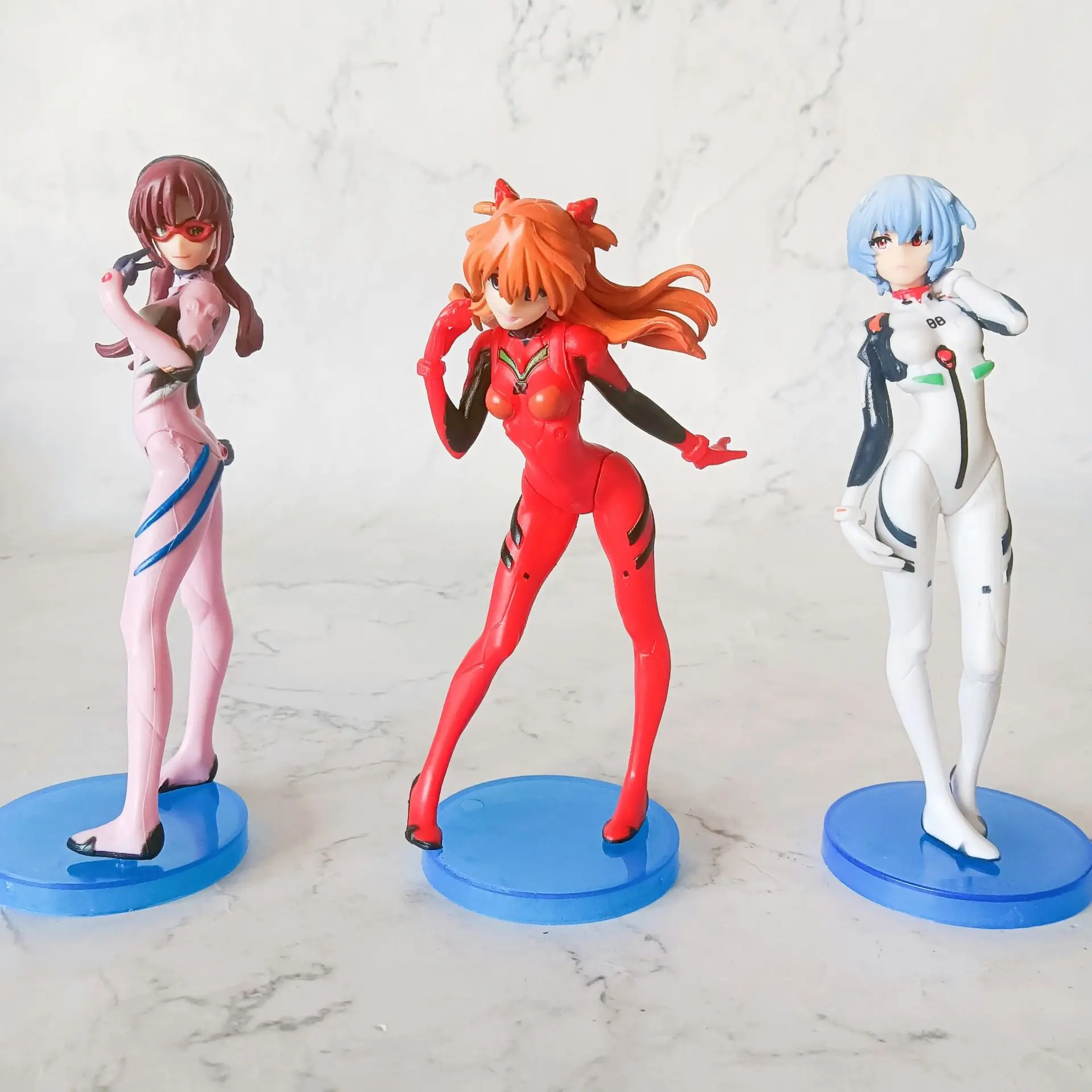 

3Pcs/set 13CM Anime Neon Genesis Evangelion Figure Toys Series EVA Ayanami Rei Gasha Portraits Action Model Collection gifts