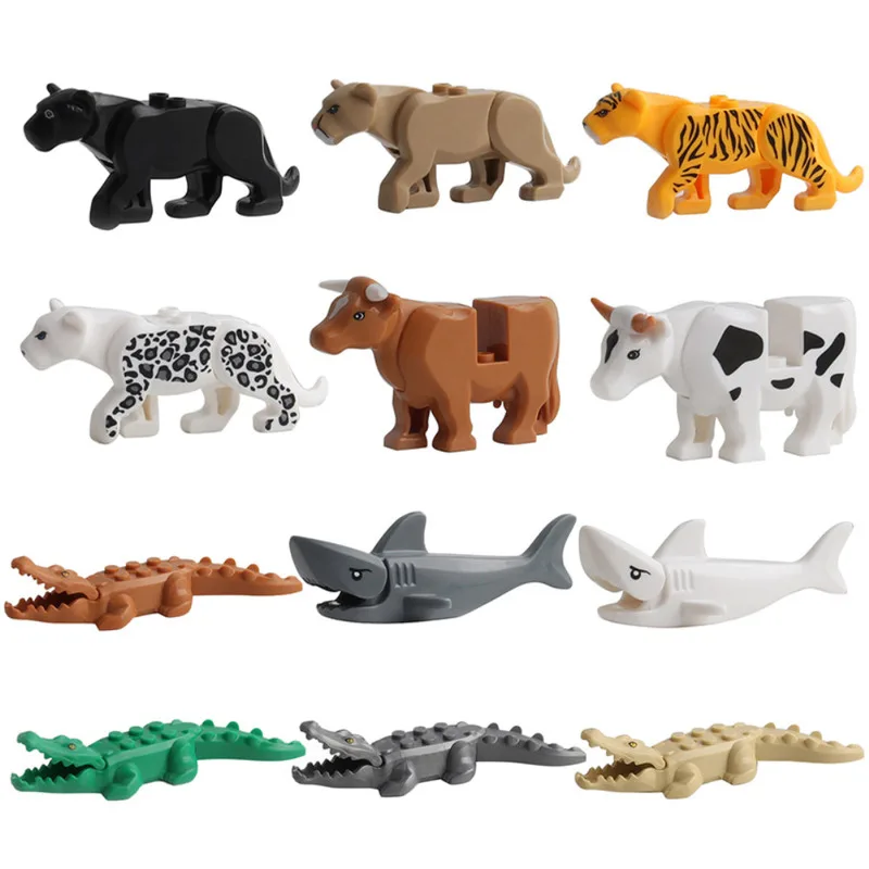 

2/4pc Set Animal Series Model Figures Big Building Blocks Animals Educational Toys for Kids Gift Compatible with Legoed Duploed