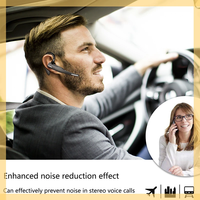 

Bluetooth Hands free Business Earphone Wireless Earbuds Single Handsfree For Driving HD Call Headphone Microphone Headset