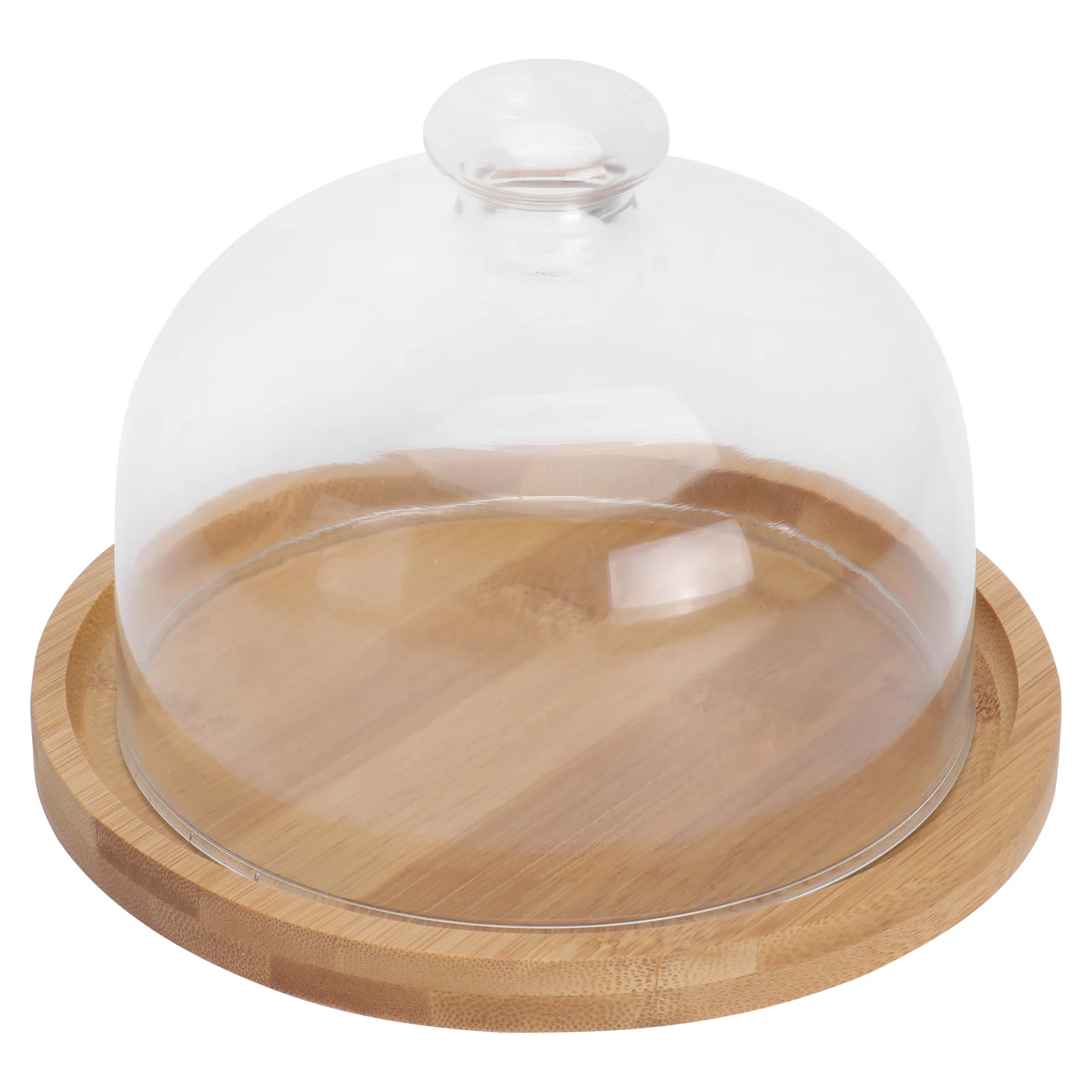 

Cake Dome Stand Coverdessertplate Display Traymini Serving Wooden Cheese Lid Holder Cupcake Cloche Wood Platter Bell Clear