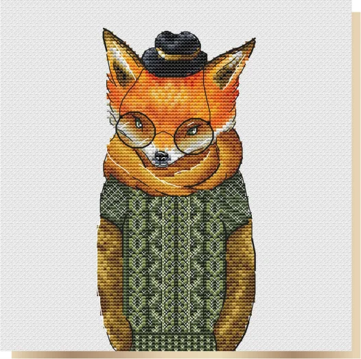 Очки Лиса 19-28 Набор для вышивки крестом рукоделия Вышивка DIY ручной работы