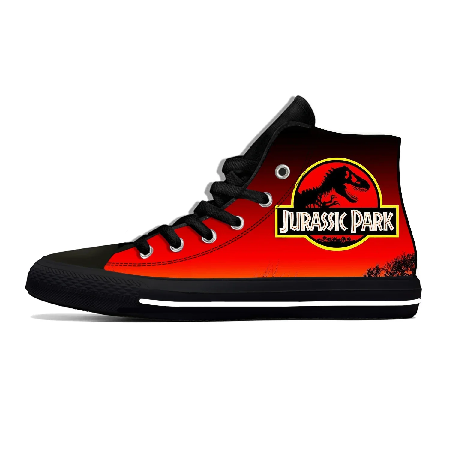 Фото Кроссовки Park Dinosaur с аниме-принтом, мультяшным дизайном, в стиле манга/комикс, юрский период, повседневные, высокие, легкие, дышащие, с 3D-принтом, для мужчин и женщин. №1
