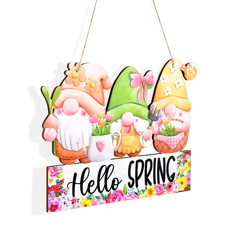 Счастливый Пасхальный Кролик Домашний Деревянный Орнамент Знак Пасхальная