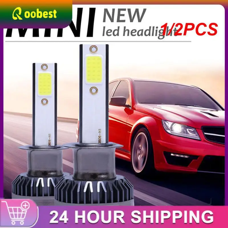 

1/2 шт. практичная лампа Cob, белый цвет, светодиодная лампа для фар, комплект для преобразования фар высокой мощности, лампа для фар, супер яркие автомобильные аксессуары H1