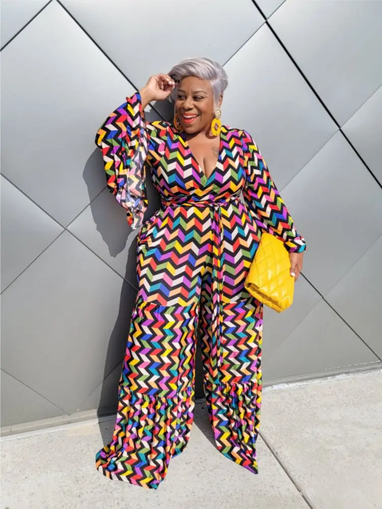 Женский комбинезон с принтом размера плюс