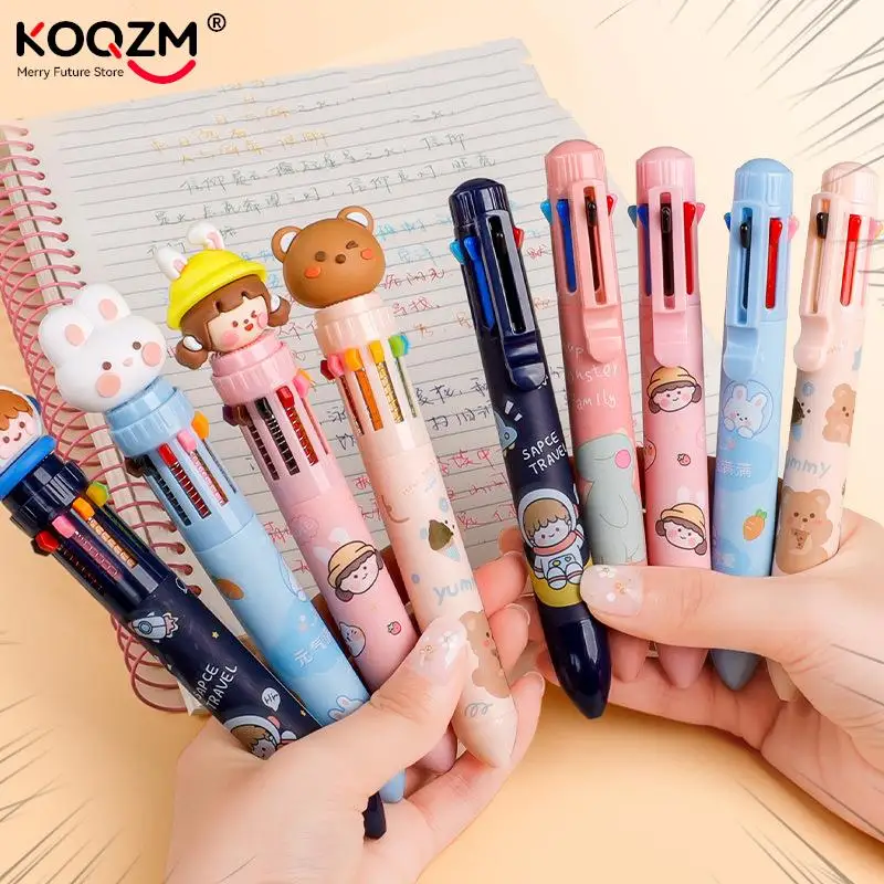 

1pc 10Colors Cute Cartoon Bear Ballpoint Pen School Office Supply Stationery Papelaria Escolar Multicolored Pens Colorful Refill