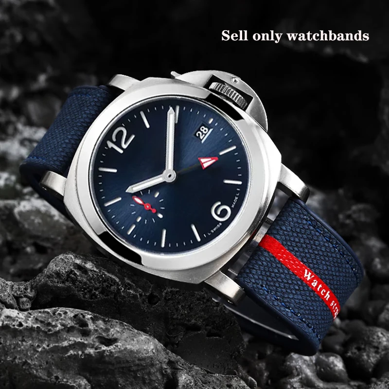 Фото Высококачественный резиновый ремешок для Panerai Submersible PAM 1391 PAM1565 Luna Rossa, Luminor 22 мм, 24 мм, 26 мм, мужские водонепроницаемые ремешки для часов №2