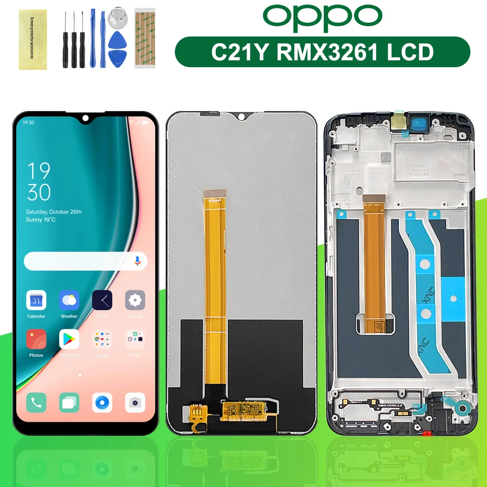 

100% Original 6.5'' For Realme C21Y LCD Display Touch Screen Digitizer Assembly Repair Parts For OPPO Realme C21Y RMX3261 LCD