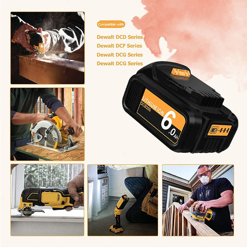 

Аккумулятор 2022 DCB205 подходит для Dewalt, аккумулятор 20 в, MAX XR, литиевый DCB206 DCB205-2 DCB204 DCB203 DCB200 DCD DCF серии DCG
