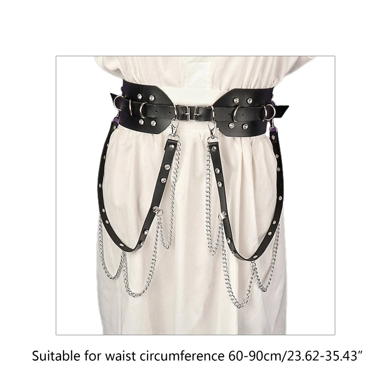 

Waist Chain for Women PU Leather with Multi Layer Chain Waist Chain Hip Hop Jean Chain Women Summer Skirt Dress Drop Shipping