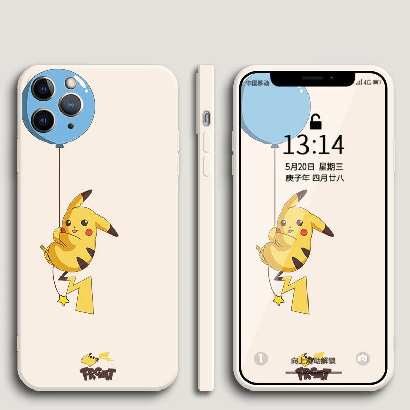 

Pokemon Pikachu Cartoon Phone Cases For iPhone 13 12 11 Pro Max Mini XR XS MAX 8 X 7 SE 2022 Couple Soft Silicone Cover Gift